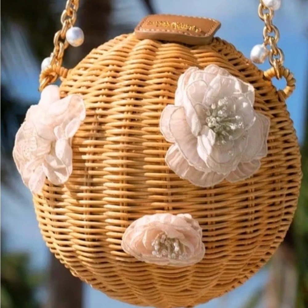 Novelty Rare Kate Spade Bridal Wicker Bouquet Lantern Crossbody New NWT wedding